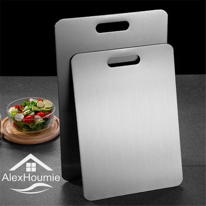 Premium Stainless Steel Chopping Board - Versatile Kitchen Essential for Preparing Dough, Fruits, and Meats