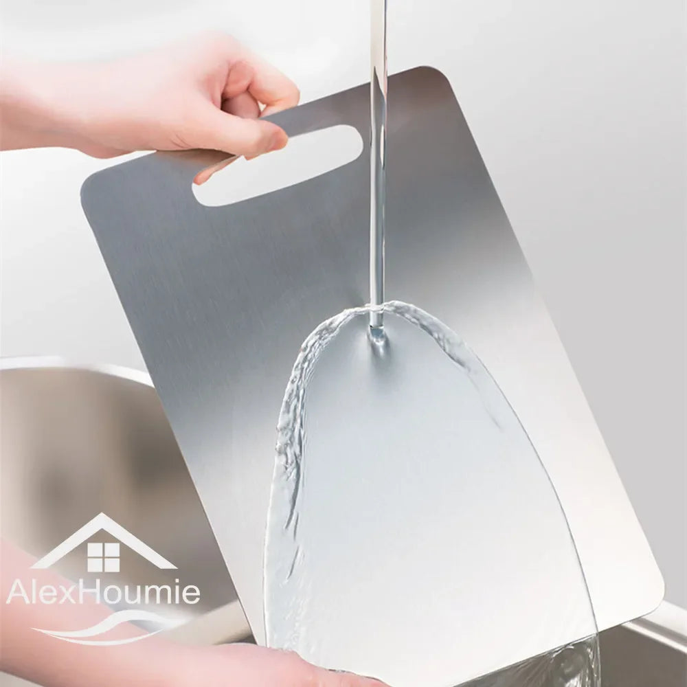 Premium Stainless Steel Chopping Board - Versatile Kitchen Essential for Preparing Dough, Fruits, and Meats